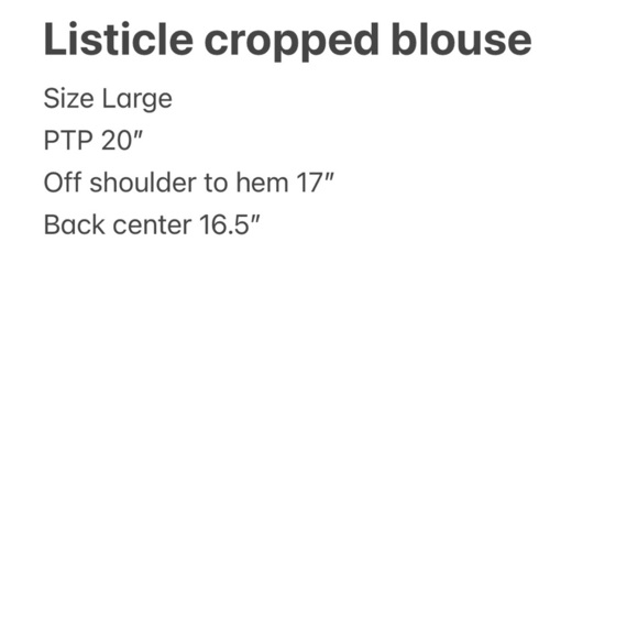 Listicle Cream Beige Off-Shoulder Cropped Blouse Size Large Boho - Picture 7 of 7